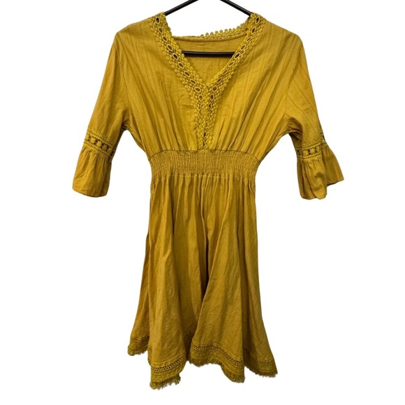 Elegant Mustard Yellow Dress - Picture 1 of 5